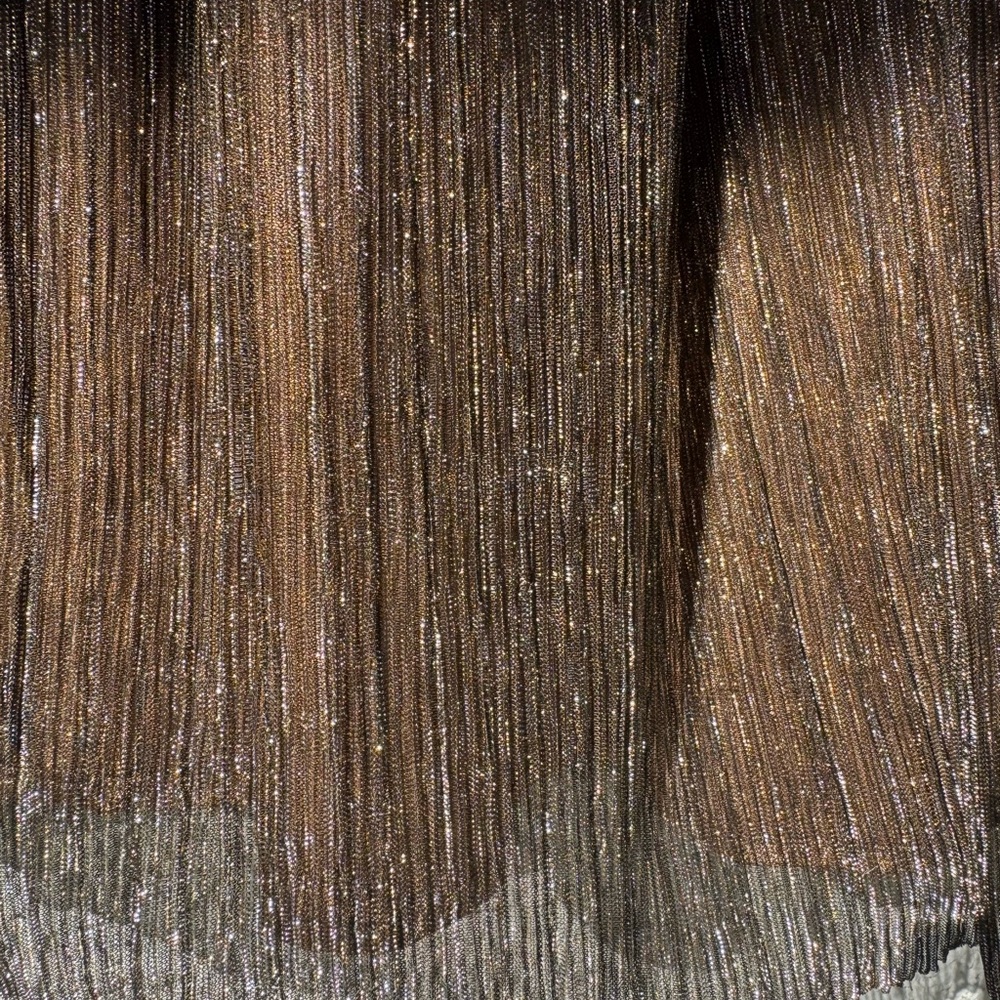 Alex Marie Metallic Pleated Maxi Gown | Size 16P | Elegant Evening Dress - Picture 8 of 9